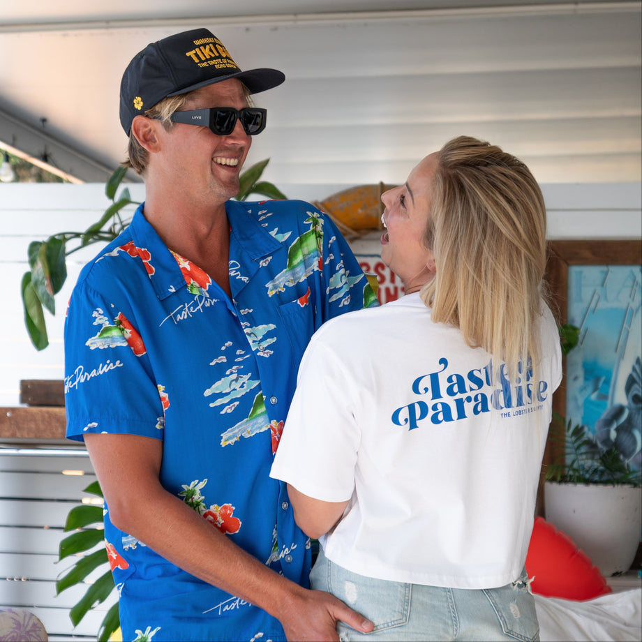 Hibiscus Haven - Blue Party Shirt – Lobster Shanty
